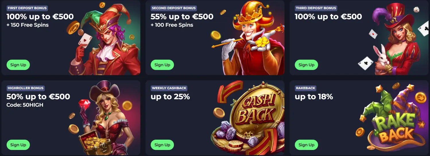Jokabet promotions — welcome package, weekly cashback, reloads, free spins and tournaments
